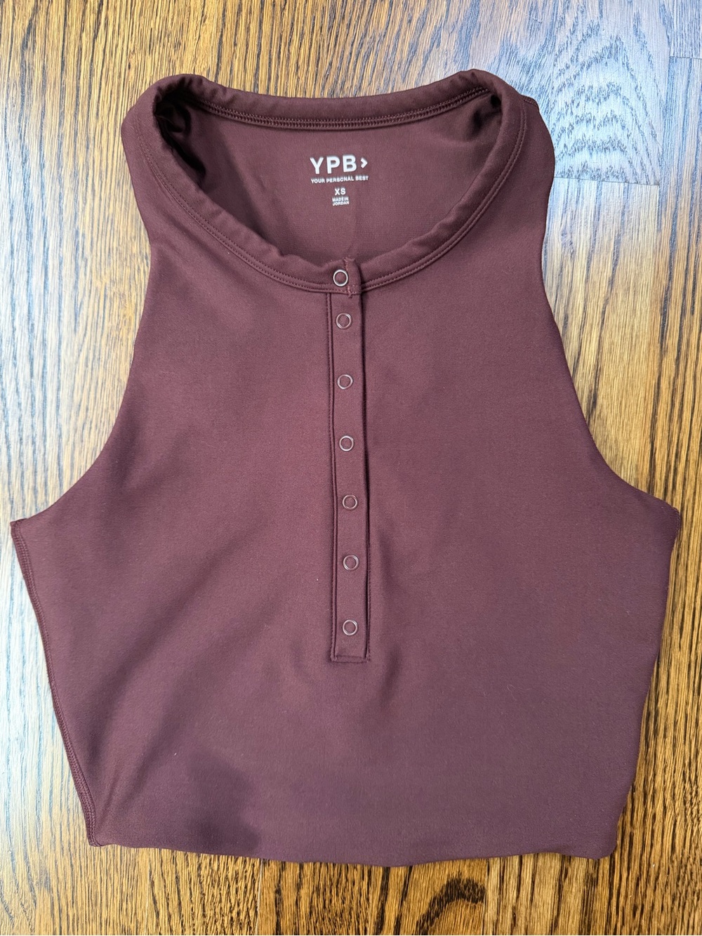 YPB Women's Burgundy Snap-Front Muscle Tank
